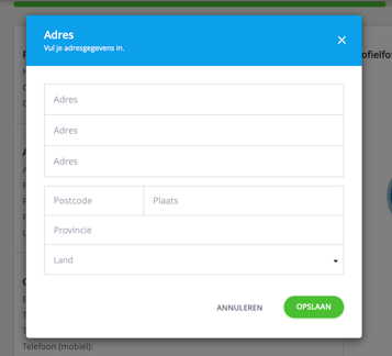 adres account instellingen